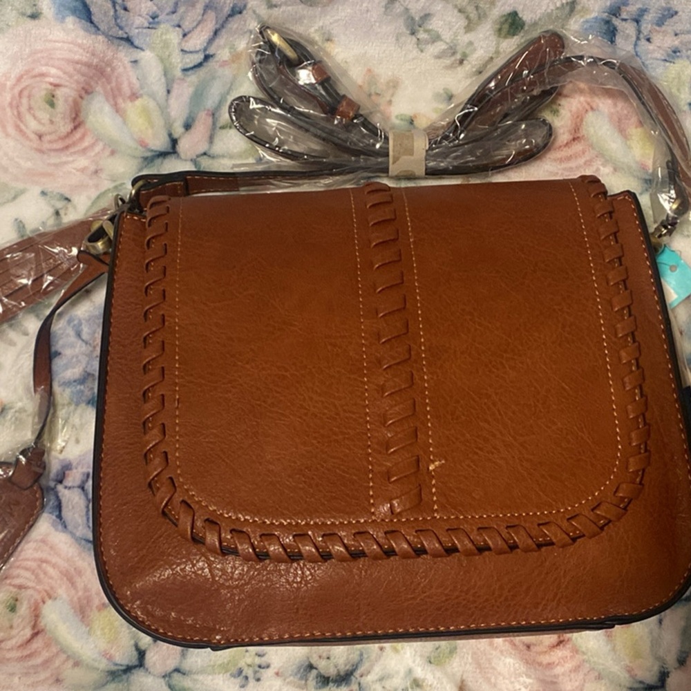 Elegant Brown Leather Women's Bag crossbody purse